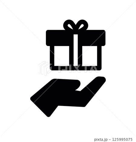 Hand Delivering a Gift Box with Ribbon Attached 125995075