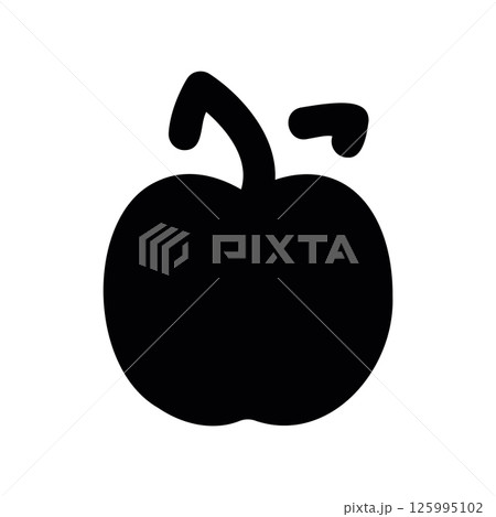 Stylized Natural Fruit Illustration of an Apple Stylized Natural Fruit Illustration of an Apple 125995102