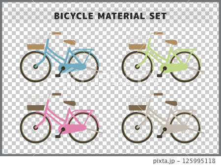 簡約時尚的自行車插畫素材集 125995118