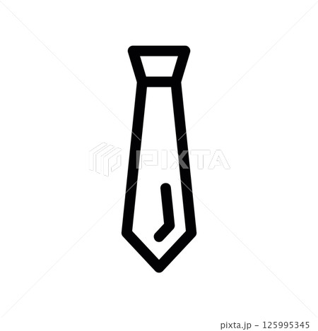 Simple Outline Drawing of a Classic Necktie Accessory Simple Outline Drawing of a Classic Necktie Accessory 125995345
