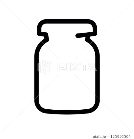 Glass Jar Outline Icon with Wide Mouth Opening for Storage Purposes Glass Jar Outline Icon with Wide Mouth Opening for Storage Purposes 125995504