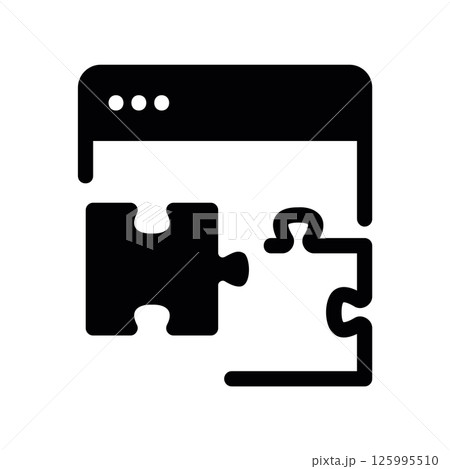 Browser Window Icon with Puzzle Piece Symbolizing Extension or Add on Browser Window Icon with Puzzle Piece Symbolizing Extension or Add on 125995510