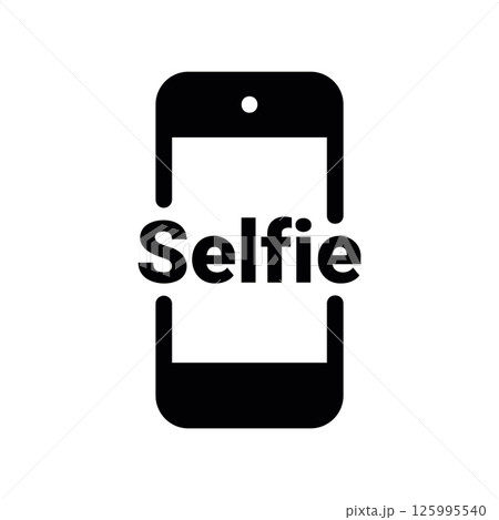 Smartphone Screen Showing Selfie Mode Indicated by Text and Frame 125995540