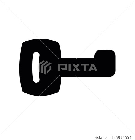 Basic Key Outline Graphic for Unlocking Mechanisms or Secure Entry Points 125995554