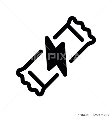 Icon of an Energy Bar Wrapper Containing a Lightning Bolt Graphic 125995705