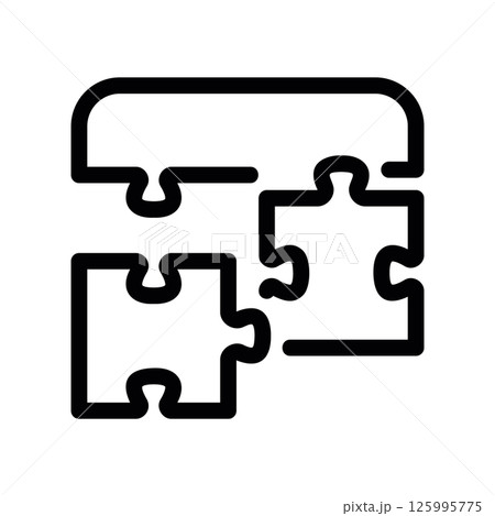 Three Interlocking Jigsaw Puzzle Pieces Forming a Connection Icon Three Interlocking Jigsaw Puzzle Pieces Forming a Connection Icon 125995775
