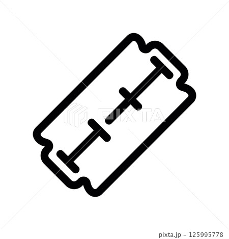 Simple Line Icon of a Double Edged Razor Blade for Shaving Isolated Graphic Simple Line Icon of a Double Edged Razor Blade for Shaving Isolated Graphic 125995778
