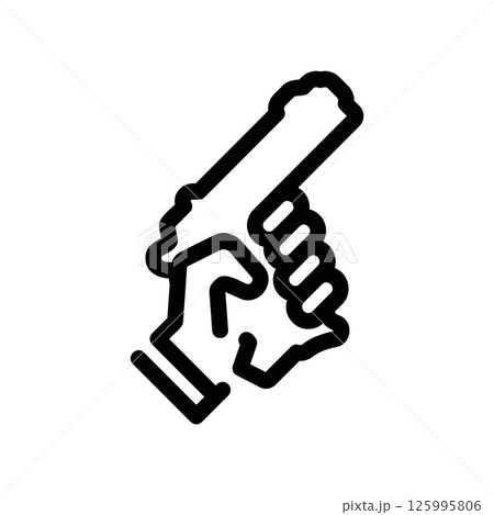 Simple Vector Graphic of Hand with Signal Pistol for Race Start Design 125995806