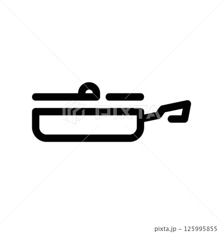 Frying Pan Skillet with a Closed Lid Cover Outline Kitchenware Icon Frying Pan Skillet with a Closed Lid Cover Outline Kitchenware Icon 125995855