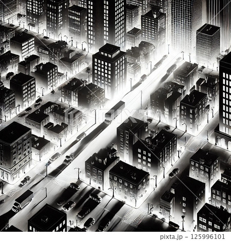 Reversed Cityscape: A Night of Light and Shadow 125996101