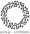 丸っこい音符の丸いフレーム 125996843