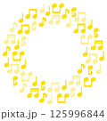 丸っこい音符の丸いフレーム 黄色ver. 125996844