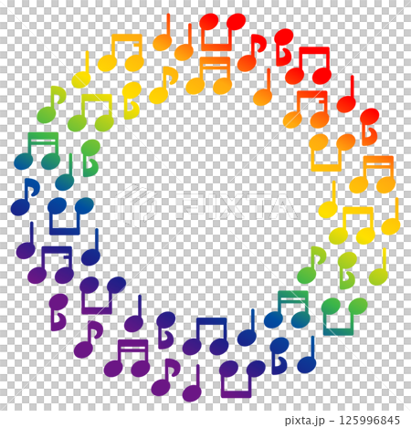 圓形音符框 七色版 125996845