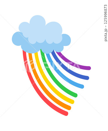 Colorful rainbow appearing from a cloud, representing hope, joy, and new beginnings, perfect for children s illustrations, weather forecasts, or any project that needs a touch of magic Colorful rainbow appearing from a cloud, representing hope, joy, and new beginnings, perfect for children s illustrations, weather forecasts, or any project that needs a touch of magic 125996873
