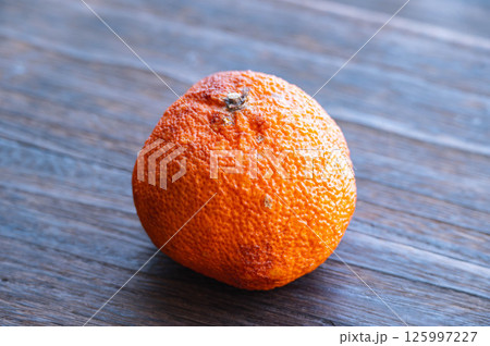 水分が抜けた古い伊予柑 125997227