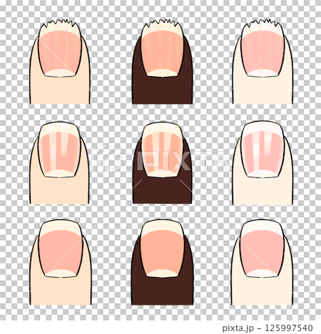 手書き_爪_ベクター素材_セット_002 手書き_爪_ベクター素材_セット_002 125997540