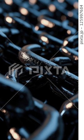 Interlocking Metal Chain Abstract Texture:  A Study in Repetition and Strength 125997684