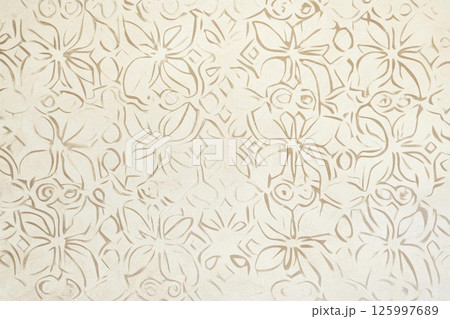 Beige Floral Embossed Texture 125997689