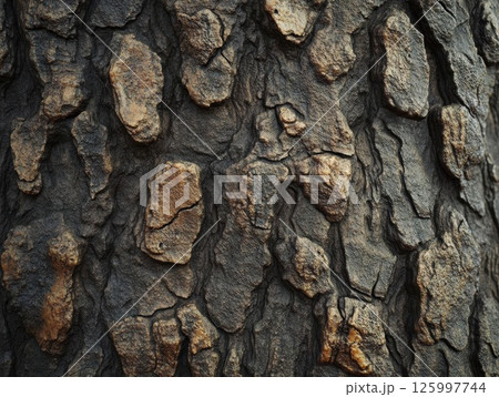 Rough Bark Texture: A Close-Up View of Nature's Art 125997744