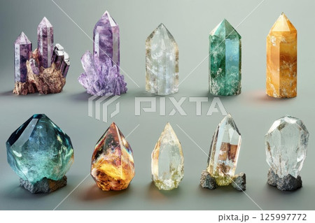 Crystals of Color: A Collection of Vibrant Gemstones 125997772