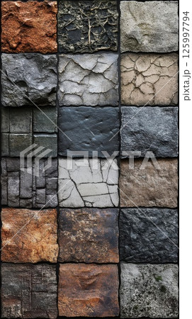 Stone Textures: A Diverse Collection of 18 High-Resolution Textures for Design and Art 125997794