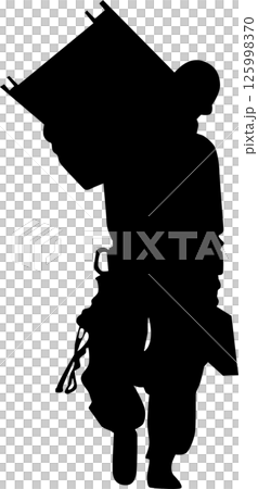 Construction worker silhouette Construction worker silhouette 125998370
