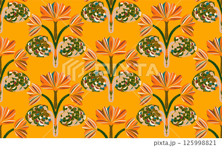 seamless pattern with flowers 125998821