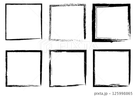 Grunge brush strokes square border 125998865