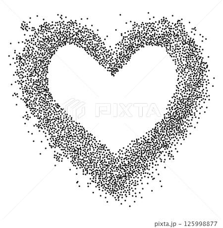 Heart shaped frame powder splash 125998877
