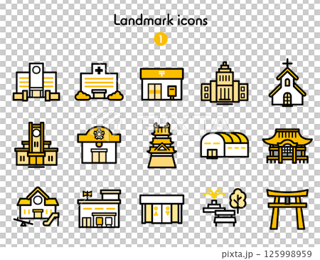 シンプルアイコン集 地図1 125998959