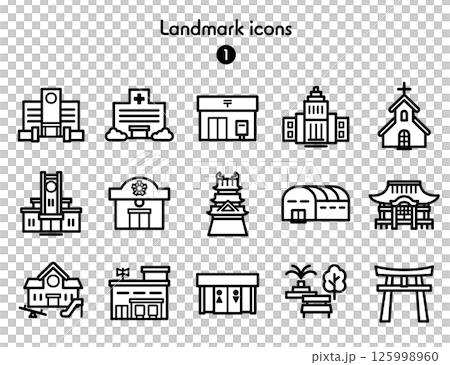 シンプルアイコン集 地図1 125998960
