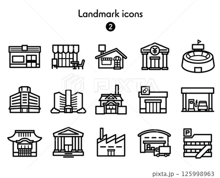 シンプルアイコン集 地図2 125998963