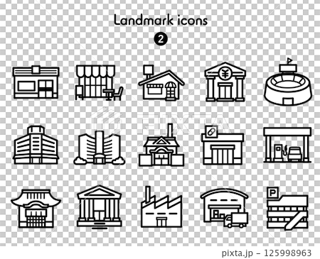 シンプルアイコン集 地図2 125998963