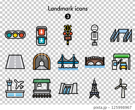 シンプルアイコン集 地図3 シンプルアイコン集 地図3 125998967