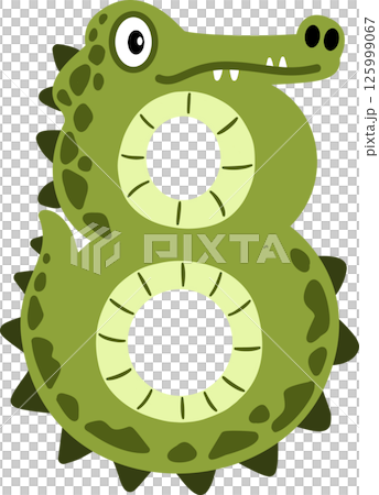 Crocodile Cartoon Number 8 Illustration Crocodile Cartoon Number 8 Illustration 125999067