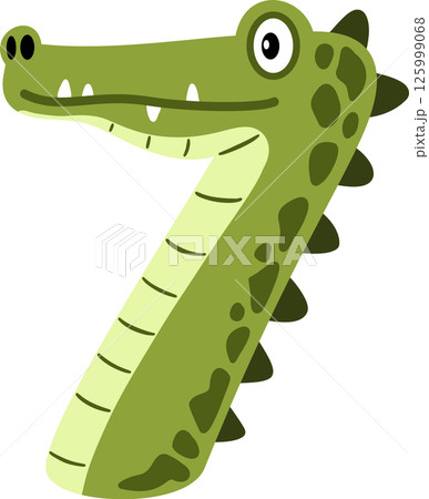 Crocodile Cartoon Number 7 Illustration Crocodile Cartoon Number 7 Illustration 125999068
