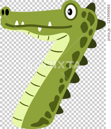 Crocodile Cartoon Number 7 Illustration Crocodile Cartoon Number 7 Illustration 125999068