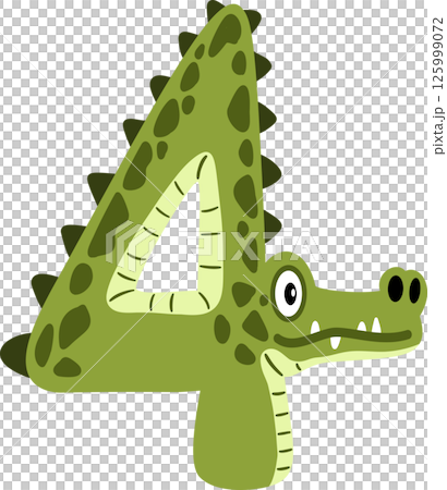 Crocodile Cartoon Number 4 Illustration 125999072