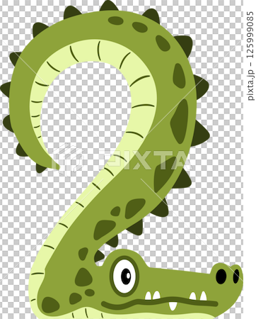 Crocodile Cartoon Number 2 Illustration Crocodile Cartoon Number 2 Illustration 125999085