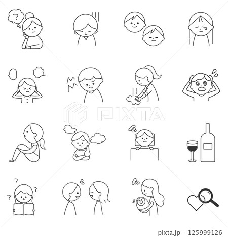 心療内科　精神科　アイコン　セット 125999126