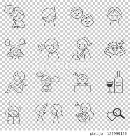 心療内科　精神科　アイコン　セット 125999126