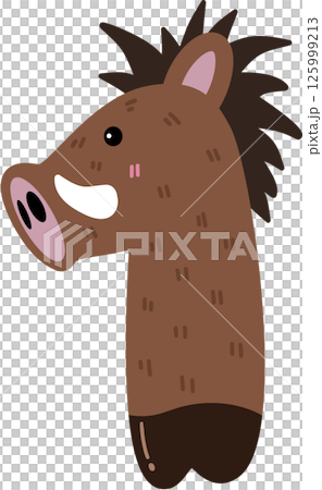 Wild Boar Cartoon Number 1 Illustration	 125999213