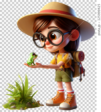 3D Girls Cartoon, Cute girl Cartoon, Cute teenage girl 125999425