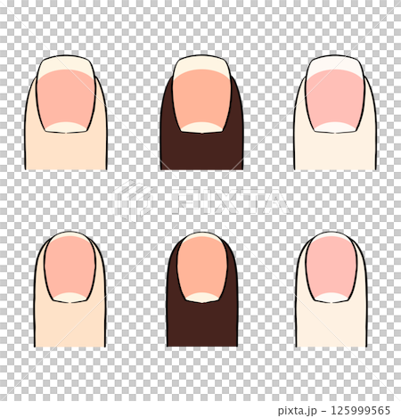手書き_爪_ベクター素材_セット_004 125999565