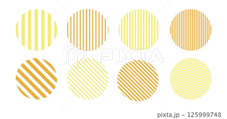 幾何学的な円のセット　ボーダー・ストライプの抽象的なシェイプベクター　　Abstract dot 125999748