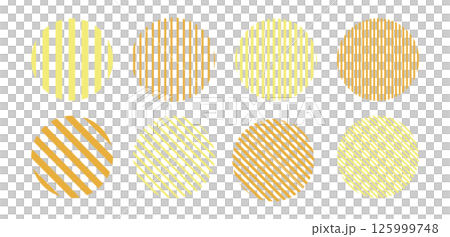 幾何学的な円のセット　ボーダー・ストライプの抽象的なシェイプベクター　　Abstract dot 125999748
