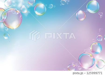 美しいシャボン玉　グラデーション　背景 125999771