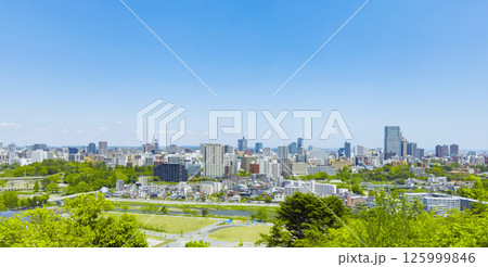 青葉城址より新緑の仙台市全景 青葉城址より新緑の仙台市全景 125999846