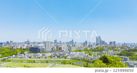 青葉城址より新緑の仙台市全景 青葉城址より新緑の仙台市全景 125999850