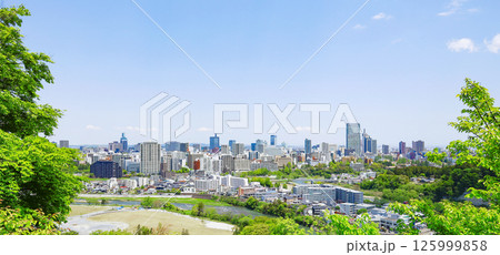 青葉城址より新緑の仙台市全景 125999858